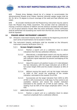 HI-TECH NDT INSPECTIONS SERVICES (S) PTE. LTD. 
                         
4.13
Phased  Array  Wedges  should  be  of  a  desi
