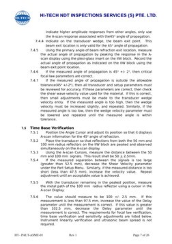 HI-TECH NDT INSPECTIONS SERVICES (S) PTE. LTD. 
                         
indicate higher amplitude responses from other angl