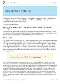 Manual de jQuery
http://desarrolloweb.com/manuales/manual-jquery.html
Página 4 de 200
Introducción a jQuery
Comenzamos por lo
