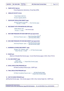 API Well Control Formula Sheet | PDF | Continuum Mechanics | Civil ...