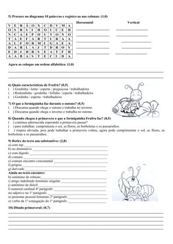 Avaliação de Português 1º Ano | PDF | Morfologia linguística | Sintaxe