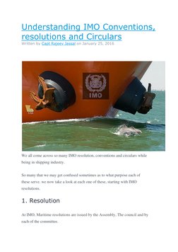 Imo Instruments Overview of IMO Resolutions and Conventions | PDF | Ratification ...
