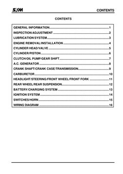 CONTENTS  
 
 
 
CONTENTS 
 
GENERAL INFORMATION.............................................................................