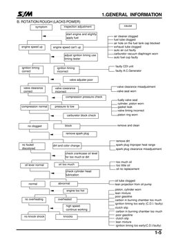 1.GENERAL INFORMATION 
1-5 
 
B. ROTATION ROUGH (LACKS POWER)