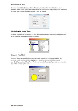 ANTHONY PIZARRO 
Timer De Visual Basic 
En Visual Basic 6.0, las funciones Date y Time devuelven la fecha y hora del sistema
