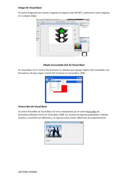 ANTHONY PIZARRO 
Image De Visual Basic  
El control Image permite mostrar imágenes en páginas web ASP.NET y administrar estas