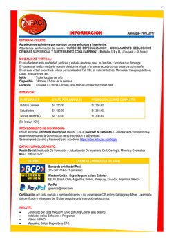 2 
INFORMACION                                Arequipa - Perú, 2017