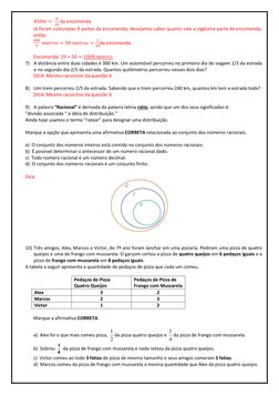 450𝑚= 
9
20 da encomenda 
Já foram costuradas 9 partes da encomenda, desejamos saber quanto vale a vigésima parte da encomen