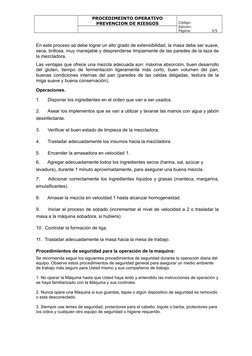 PROCEDIMEINTO OPERATIVO
PREVENCION DE RIESGOS
Código:   
Edición:                 
Página:                 3/5
En este proces