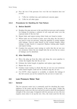Sewer Line Testing Methods Sewer Testing Procedures and Guidelines | PDF | Sanitary Sewer | Leak