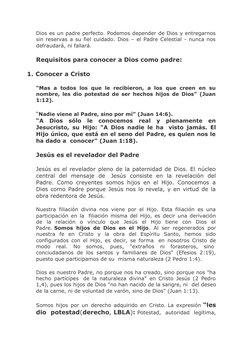 Dios es un padre perfecto. Podemos depender de Dios y entregarnos
sin reservas a su fiel cuidado. Dios – el Padre Celestial -