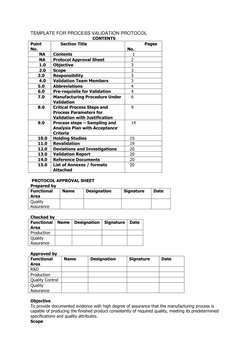 Process Validation Protocol Template | PDF | Verification And ...