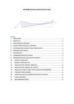 INFORME DE EVALUCION ESTRUCTURAL
INDICE
1
UBICACIÓN..........................................................................