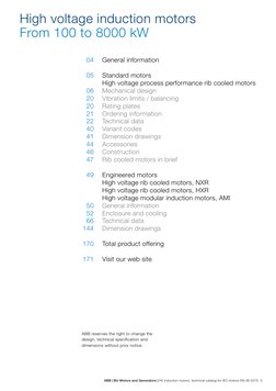 ABB | BU Motors and Generators | HV induction motors, technical catalog for IEC motors EN 06-2015  3
High voltage induction m