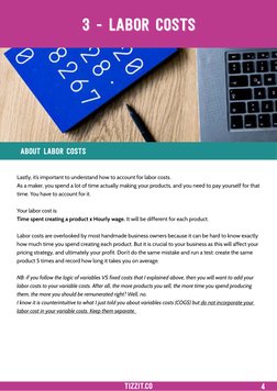 4
3 - labor costs
Lastly, it’s important to understand how to account for labor costs.
As a maker, you spend a lot of time ac