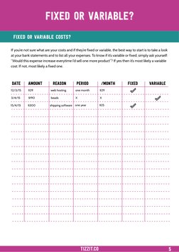5
FIxed or VAriable?
If you’re not sure what are your costs and if they’re fixed or variable, the best way to start is to tak