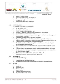 Cable Installation Method Statement | PDF | Cable | Electrical Wiring