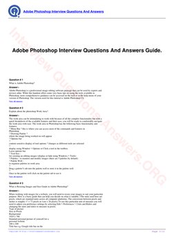 Question. Answer Using Photoshop Adobe Photoshop Interview Questions Answers Guide | PDF | Adobe ...