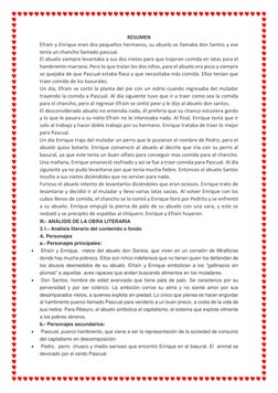 RESUMEN 
Efraín y Enrique eran dos pequeños hermanos, su abuelo se llamaba don Santos y ese 
tenía un chancho llamado pascual