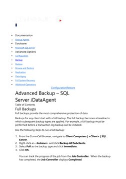 CommVault SQL Backup Best Practices | PDF | Backup | Database Transaction