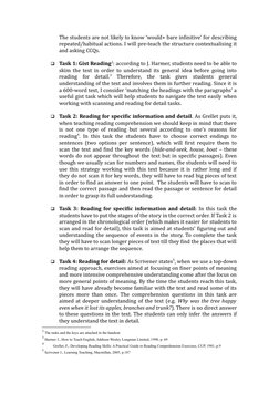 The students are not likely to know ‘would+ bare infinitive’ for describing
repeated/habitual actions. I will pre-teach the s