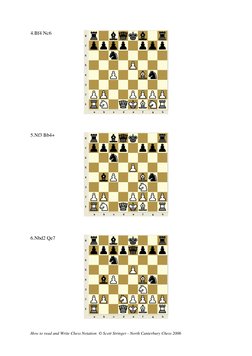 How to read and Write Chess Notation  © Scott Stringer - North Canterbury Chess 2006 
4.Bf4 Nc6