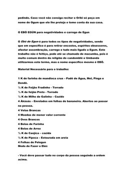 pedindo. Caso você não consiga recitar o Oriki só peça em 
nome de Ogum que ele lhe proteja e tome conta da sua casa. 
 
O EB