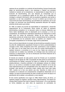 capaces de ser sometidos a un estudio de benchmarking. Aunque durante esta
etapa  de  benchmarking  ayudó  a  las  empresas