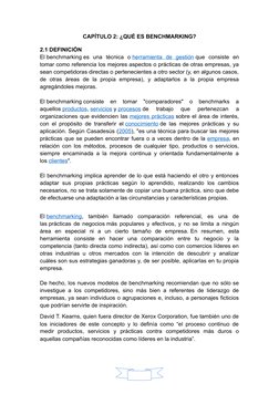 CAPÍTULO 2: ¿QUÉ ES BENCHMARKING?
2.1 DEFINICIÓN
El benchmarking es  una  técnica  o herramienta  de  gestión  (http://www.cr
