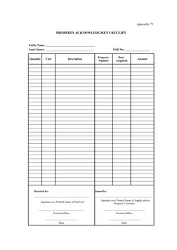 Property Acknowledgment Receipt Form | PDF | Finance & Money Management ...