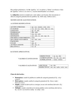 Hay prefijos polisémicos. Así in- significa  ‘no’ en infinito y ‘dentro’ en inhumar o bien 
re- significa ‘volver a’ en remov