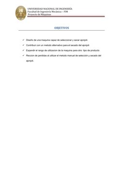 UNIVERSIDAD NACIONAL DE INGENIERIÍA
Facultad de Ingenieríía Mecaínica – FIM
  Pr
  oy
  ecto 
 
 d  e   M
   aí  q   uin
 
 a