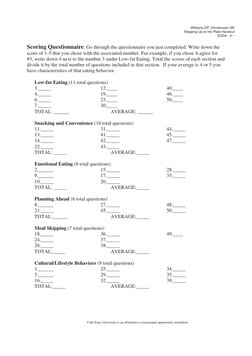 Eating Behavior Patterns Questionnaire | PDF | Lunch | Eating