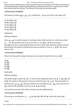 8/13/2017
Math 1 - SAT Subject Test Math Level 1 Practice Questions
https://subjecttestspractice.collegeboard.org/practice/pr