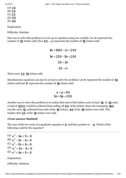 8/13/2017
Math 1 - SAT Subject Test Math Level 1 Practice Questions
https://subjecttestspractice.collegeboard.org/practice/pr
