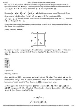 8/13/2017
Math 1 - SAT Subject Test Math Level 1 Practice Questions
https://subjecttestspractice.collegeboard.org/practice/pr