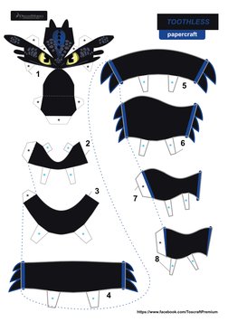Toothless Papercraft Template PDF | PDF