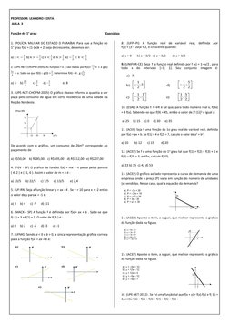 PEOFESSOR: LEANDRO COSTA                                                                         
 AULA  3  
 
Função do 1° g