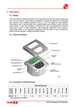 F9.03 Flow Monitor and Transmitter
5
2. Description
2.1. Design
The FLS FlowX3 F9.03 Flow Monitor and Transmitter has two flo