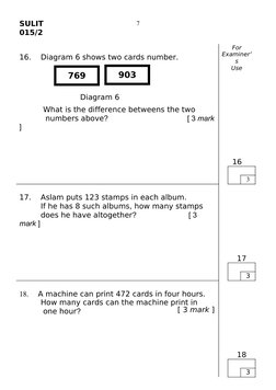 Year 3 Mathematics Exam Paper 2 | PDF | Teaching Mathematics