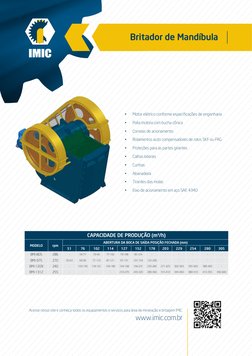 • 
Motor elétrico conforme especificações de engenharia
• 
Polia motora com bucha cônica
• 
Correias de acionamento
• 
Rolame