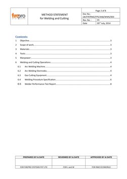 Welding and Cutting Method Statement | PDF | Welding | Construction