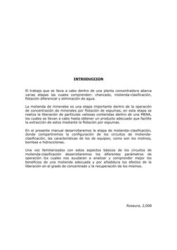 INTRODUCCION
El trabajo que se lleva a cabo dentro de una planta concentradora abarca
varias  etapas  las  cuales  comprenden