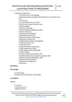INSTITUTO DE PSICONEUROACUPUNTURA 
JUAN PABLO MOLTO PROGRAMA 
2016 
 
Instituto de Psiconeuroacupuntura Juan Pablo Moltó Edif