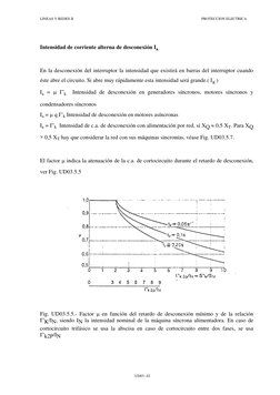LINEAS Y REDES II 
PROTECCION ELECTRICA 
UD03 -42 
Intensidad de corriente alterna de desconexión Ia 
 
En la desconexión del