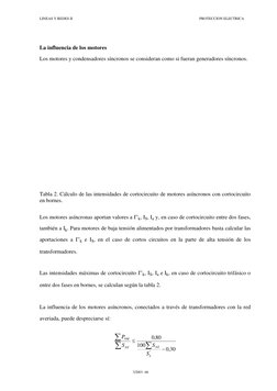 LINEAS Y REDES II 
PROTECCION ELECTRICA 
UD03 -46 
La influencia de los motores 
Los motores y condensadores síncronos se con
