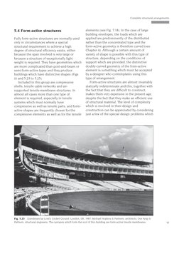 5.4 Form-active structures
Fully form-active structures are normally used
only in circumstances where a special
structural re