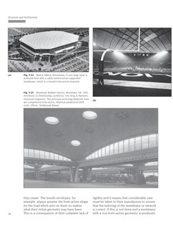 they create. The tensile envelopes, for
example, always assume the form-active shape
for the load which acts on them no matte