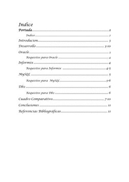 Indice 
Portada .......................................................................................... 1 
Indice ......