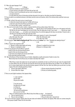 19.   What is the major language of Iran? 
a. Farsi  
 
b. Nihongo  
 
c. Hindi  
 
d. Bahasa 
20.Why are references included
